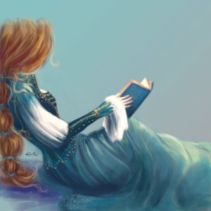 Princesa lectora. Ilustración de Erithe